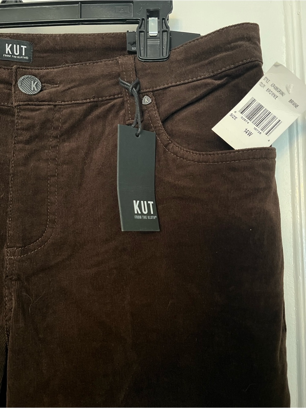 KUT From The Kloth Brown Corduroy Skinny Pants Size 14 NWT - Picture 3 of 7